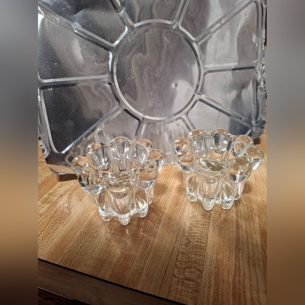 Elegant Clear Glass Candle Holders